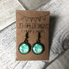 Floral Glass Cabochon dangly earrings