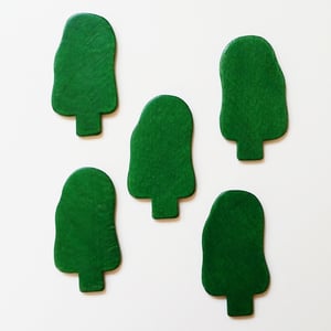 Image of 5 Vintage Wooden Trees