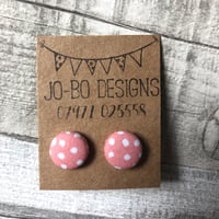 Image 4 of Small covered button stud earrings