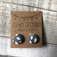 Image 3 of Small covered button stud earrings