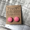 Small covered button stud earrings