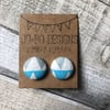 Large covered button stud earrings