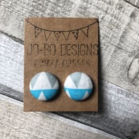Image 2 of Large covered button stud earrings