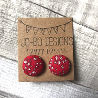 Image 3 of Large covered button stud earrings