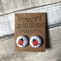 Image 5 of Large covered button stud earrings