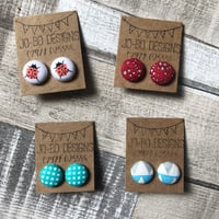 Image 1 of Large covered button stud earrings