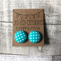 Image 4 of Large covered button stud earrings