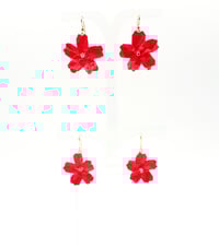 Image 1 of Boucles d'oreille SAKURA - Rose fuchsia