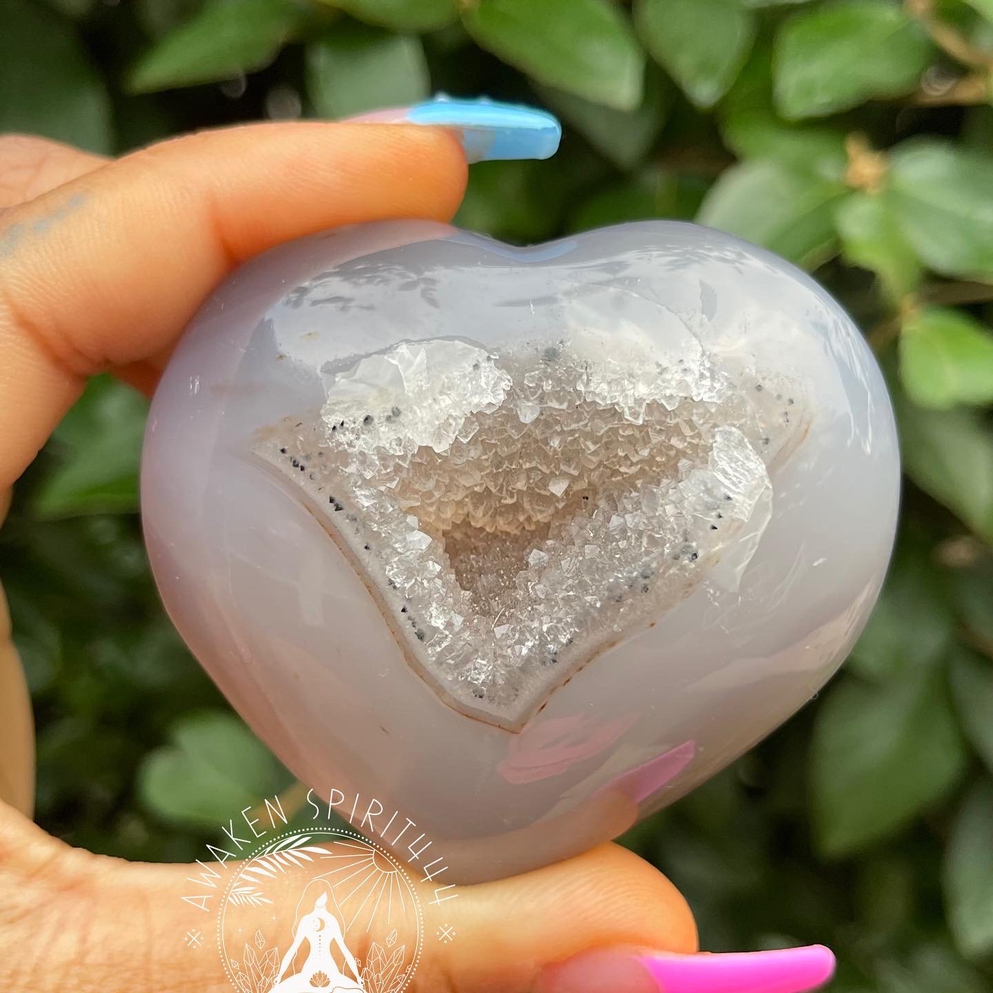 Image of Agate druzy heart 