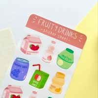 Image 2 of 12 Fruity Drinks Sticker Sheet