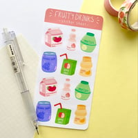 Image 3 of 12 Fruity Drinks Sticker Sheet
