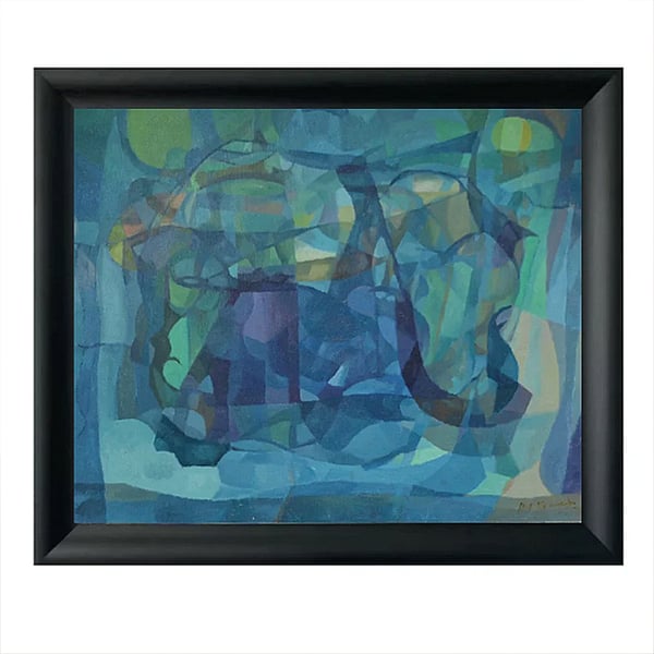 Image of Mid-century Painting, 'Blue,' Horas Kennedy 