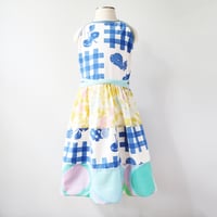Image 3 of blanc blue 8/10 halter apron wrap dress sundress courtneycourtney vintage fabric fresh floral