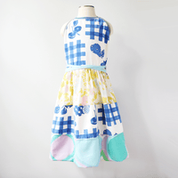 Image 1 of blanc blue 8/10 halter apron wrap dress sundress courtneycourtney vintage fabric fresh floral