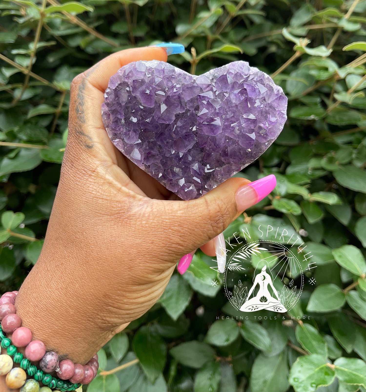 Image of  Raw Amethyst heart cluster  