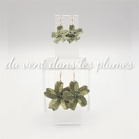 Boucles d'oreille SAKURA Kaki - Petite ou Grande fleur