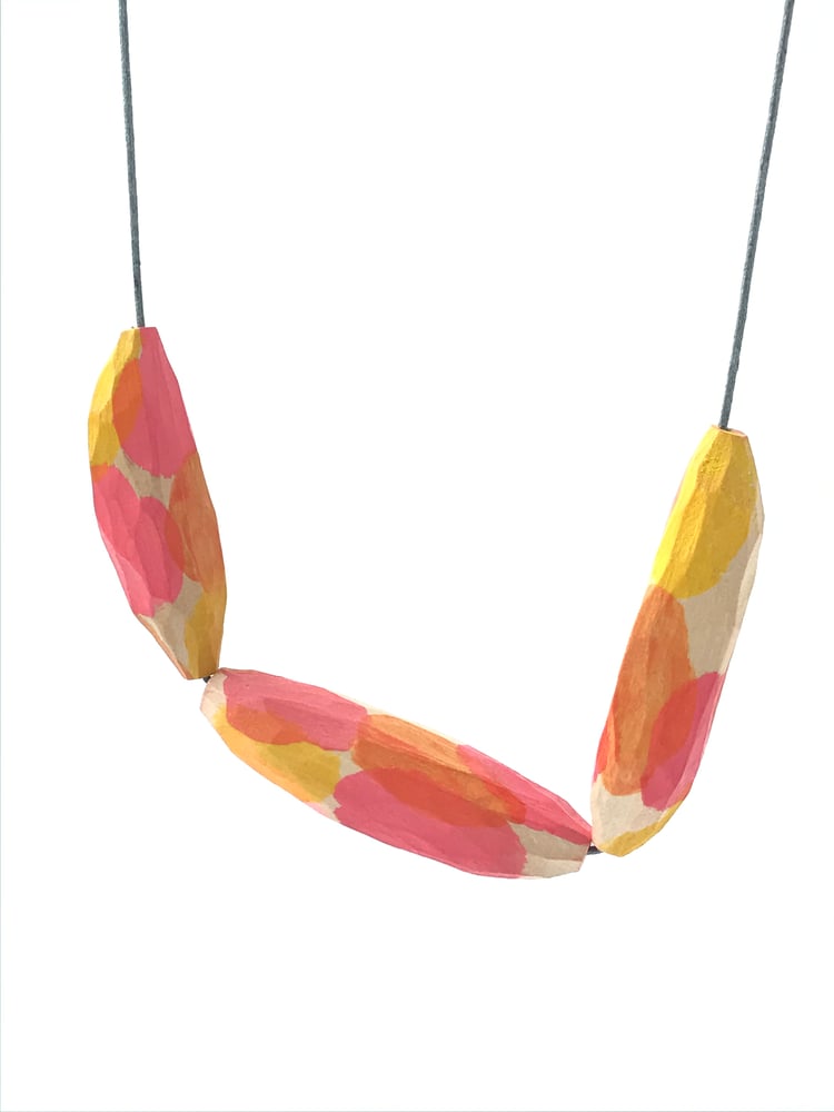 Image of Wooden necklace - flecked