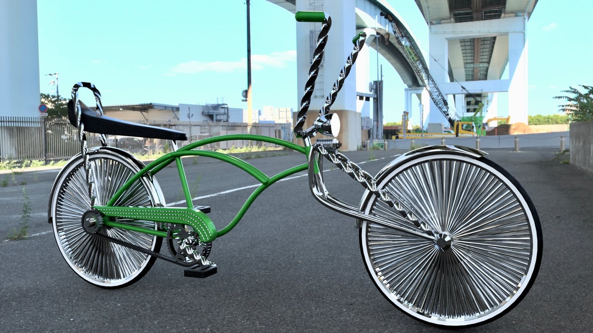 Lowrider Bike Candy Green Birdcage Sunset Orange 20