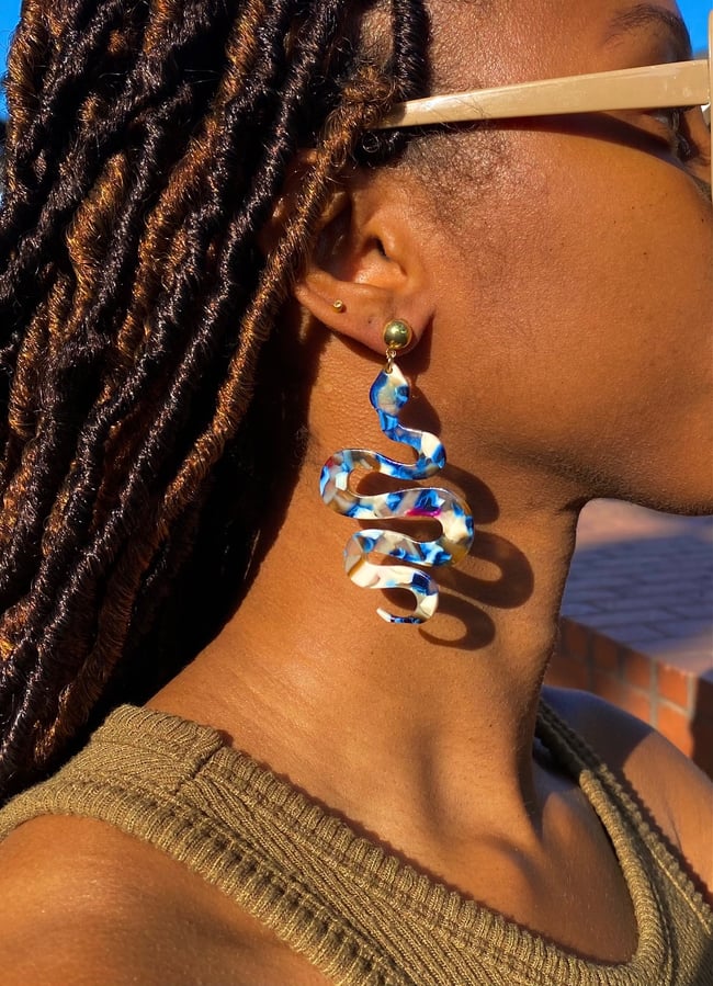 Eden Earrings in Blue