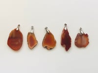 Image 2 of RED AGATE POLISHED PENDANT (WARRIOR STONE) 