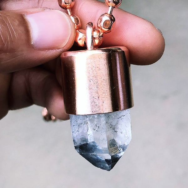 Image of Quartz Crystal Key Necklace