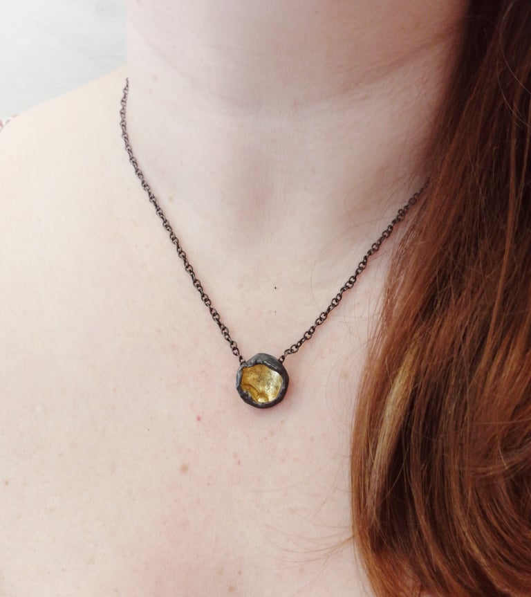 Gold Leafed Cup Necklace  Image 2