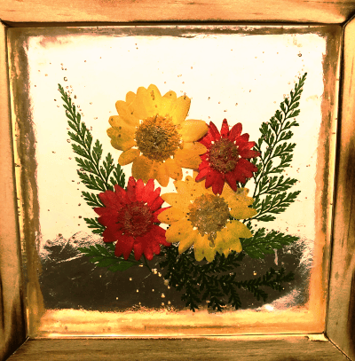 Yellow and Red 12mm Resin flower preserve Frame, For Gift, Size