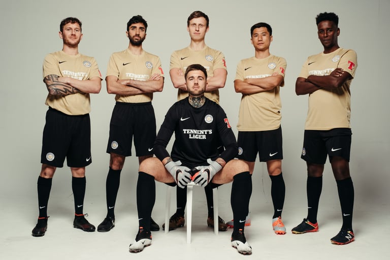 Glasgow Saints 20/21/22 "Squad" Shirt in Gold Image 2