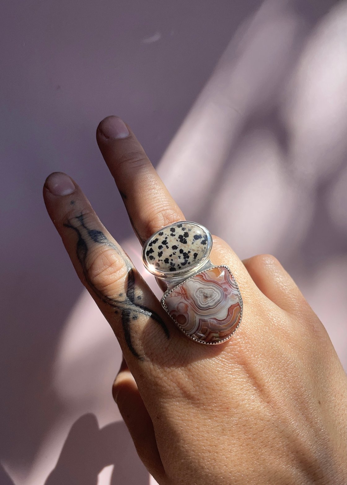 Image of Dalmatian Lace Chunky Ring