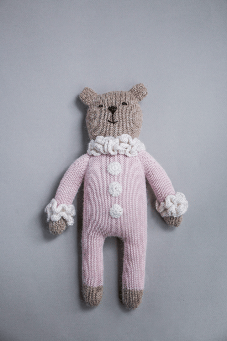 Image of teddy knit toy | pink