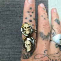 Image 1 of Bone skull ring