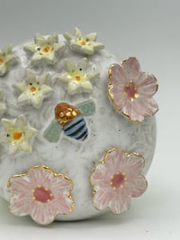 Image 2 of Blue Banded Bee Floral Wall Art 
