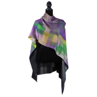 Image 1 of Merino-Silk Stained Glass Mauve Button Shawl/Scarf