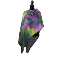 Image 2 of Merino-Silk Stained Glass Mauve Button Shawl/Scarf