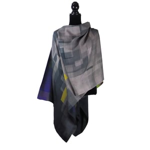 Image of Merino-Silk Stained Glass Mauve Button Shawl/Scarf