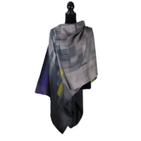 Image 3 of Merino-Silk Stained Glass Mauve Button Shawl/Scarf