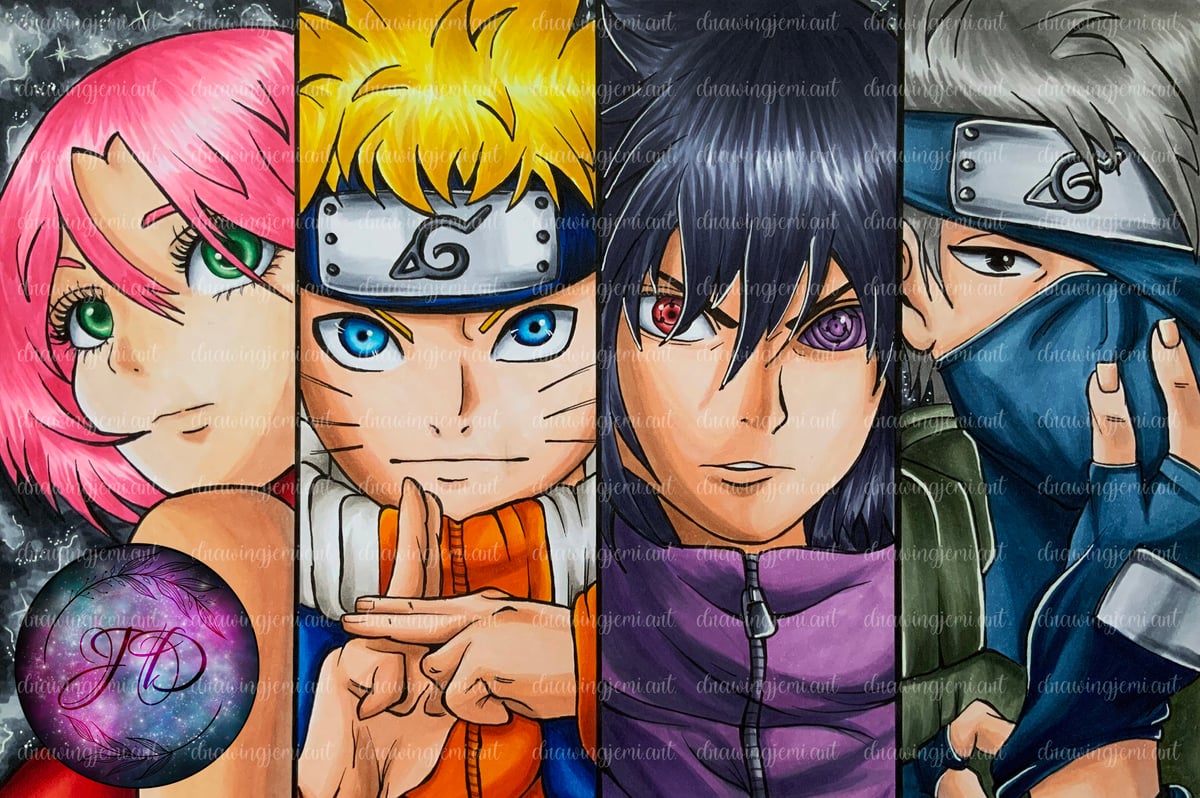 Naruto Team 7 Poster | drawingjemi.art