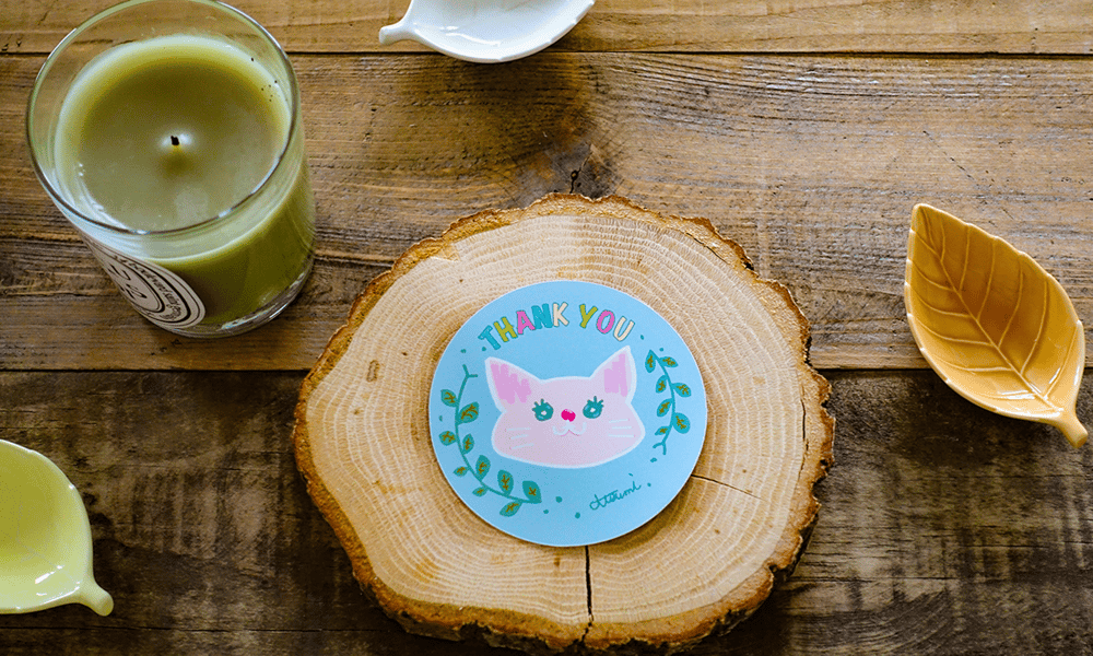 Image of THANK YOU CAT STICKER