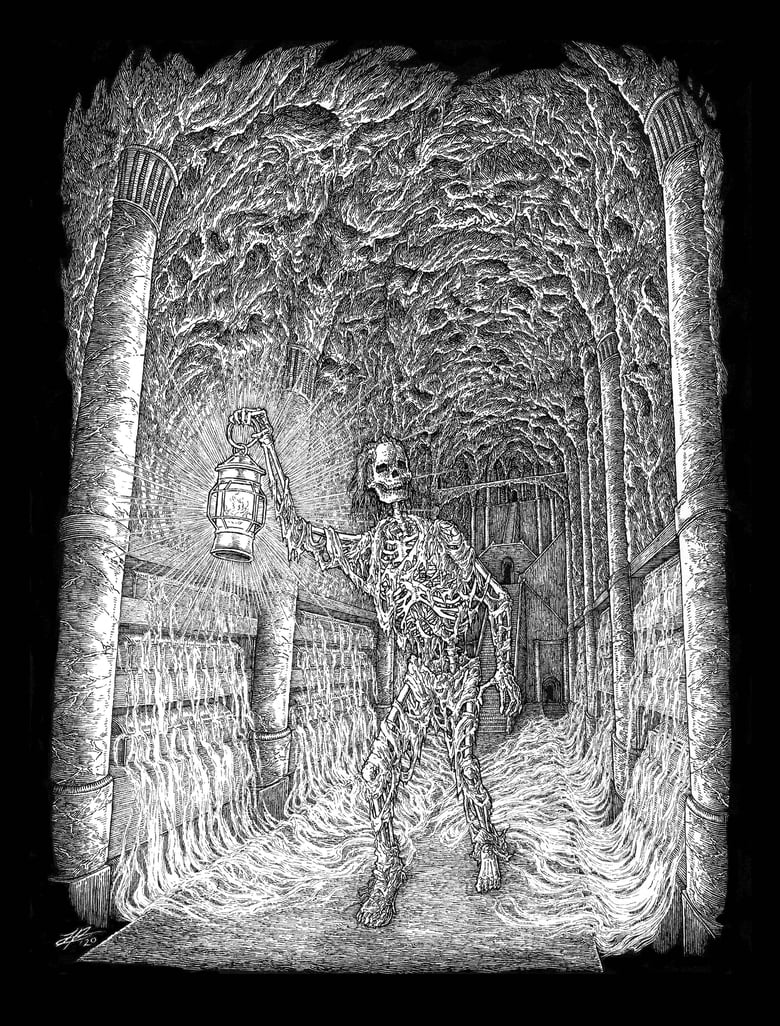 Image of “Fathomless Catacombs” original REVOCATION artwork