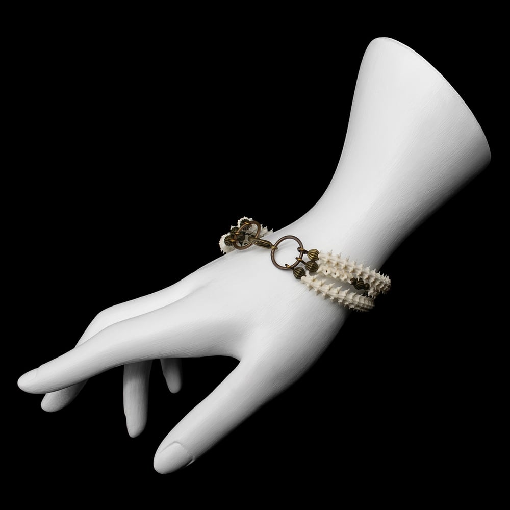 "Karan" Snake Vertebrae Triple Strand Bracelet / Ossuaria