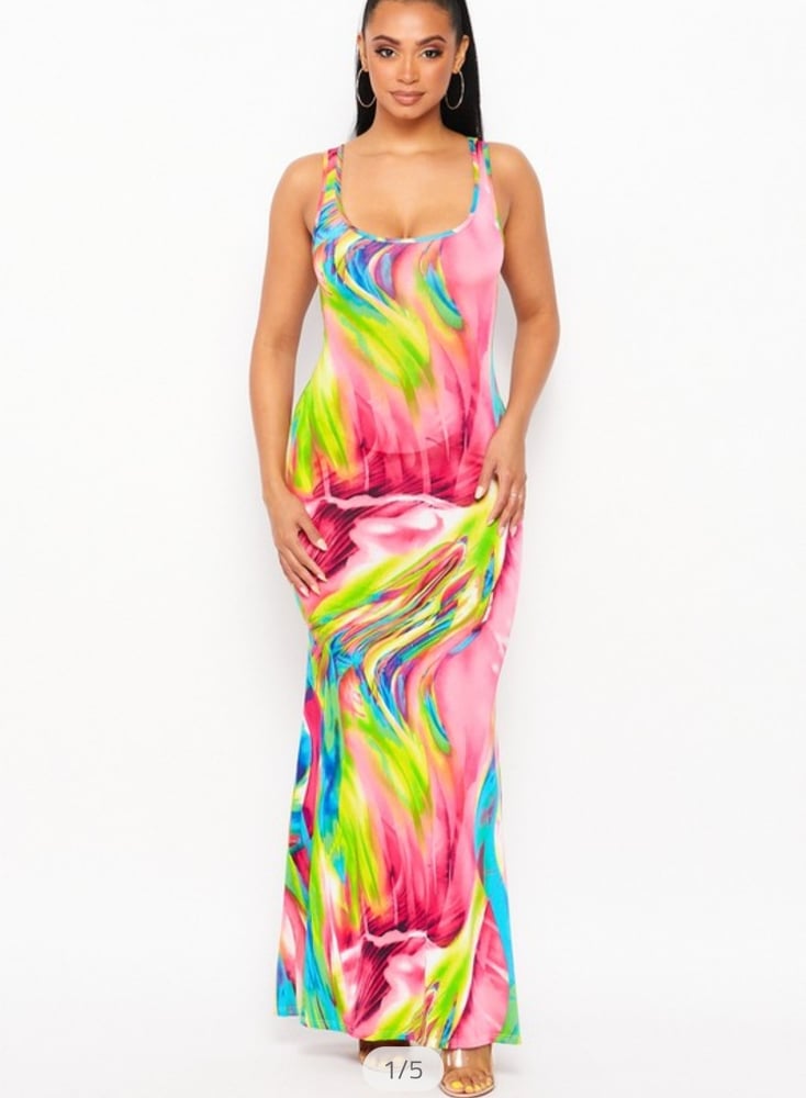 Image of Long multi color maxi dress