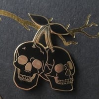 Image 2 of DOUBLE CHERRY SKULLS PIN