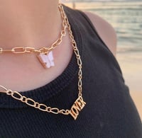 Lover gold colored necklace (2 in 1)