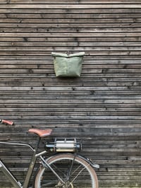 Image 5 of Olive green waxed canvas saddlebag for Super73 Motorbike bag Motorcycle bag  