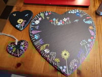 Image 1 of Handpainted large slate heart