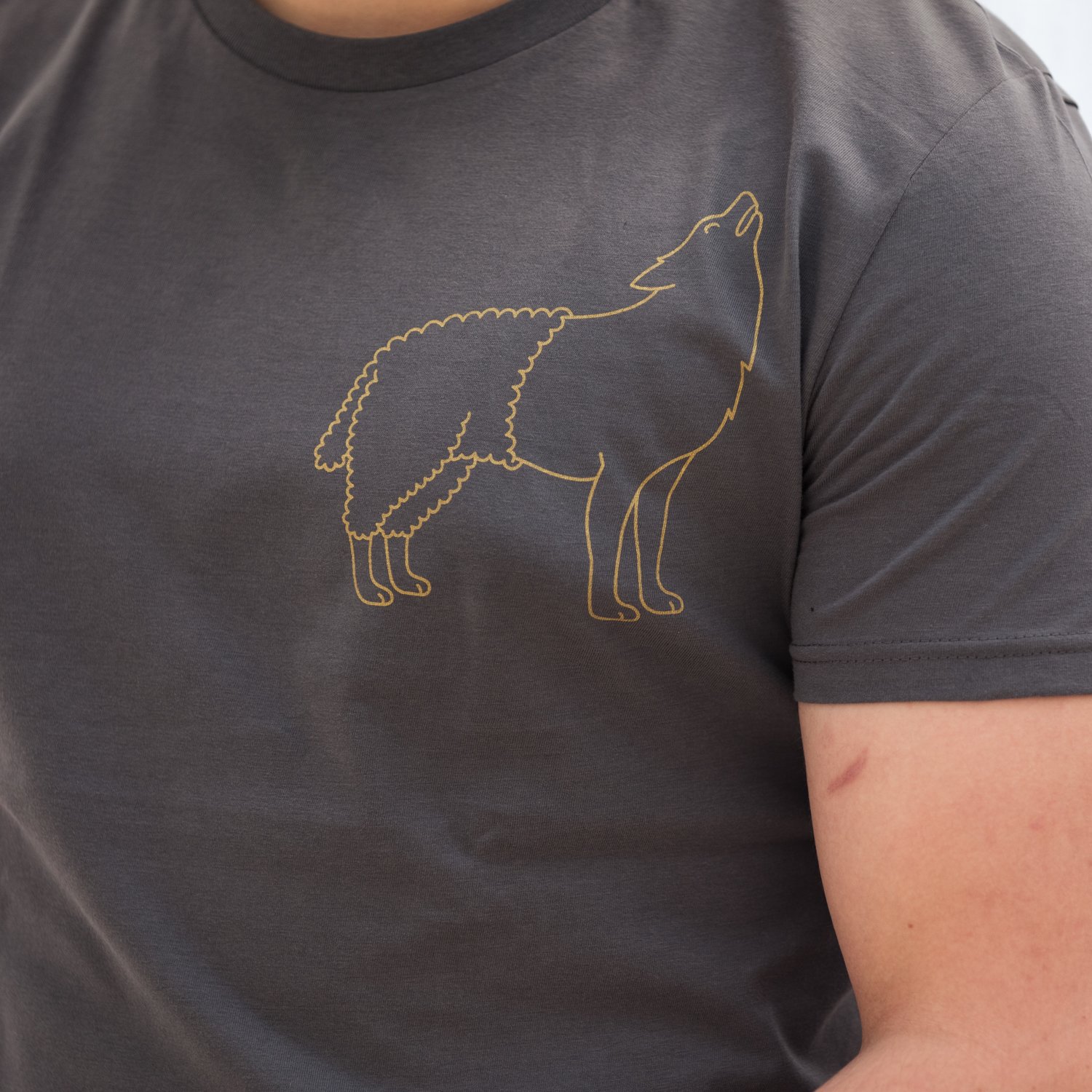 Image of T-SHIRT MAN short sleeve WOLFSHEEP light grey