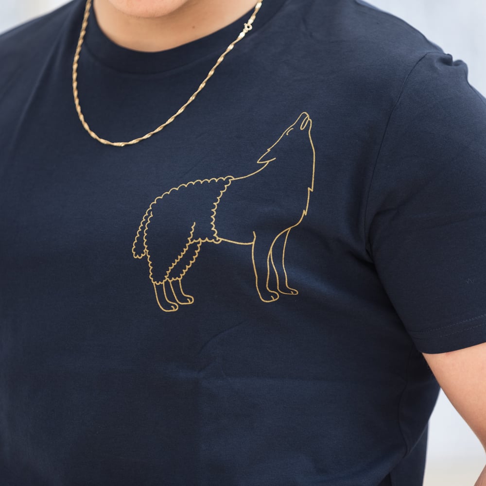 Image of T-SHIRT MAN short sleeve WOLFSHEEP navy