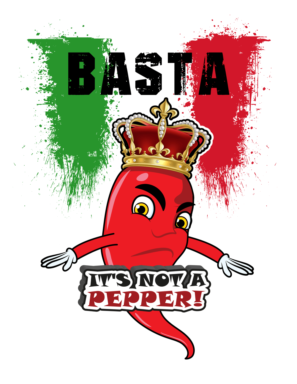 Mens Black, White Basta(enough) It's Not A Pepper Tee