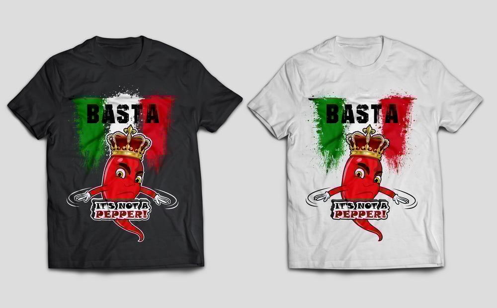 Mens Black, White Basta(enough) It's Not A Pepper Tee