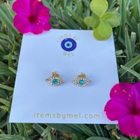 Image 2 of Evil Eye Stud Earrings